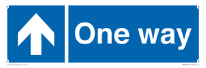 One way with up directional arrow
